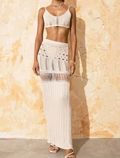 Women's Camisole Tank Top Black White Solid Color Cut Out Beach Swimming Vacation Sexy Boho Strap Regular Fit S