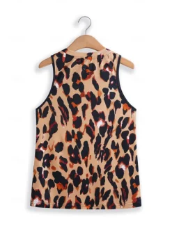 Women's Camisole Tank Top Vest Fashion Streetwear Print Sleeveless Regular Tops Crew Neck Casual Pink Brown Green Khaki Summer