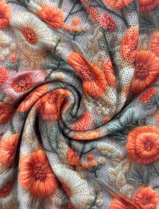 Women's Cardigan Daily Casual Graphic Print V Neck Floral Knitted Long Sleeve Long Tops Knit Home Work Weekend Orange Fall Winter