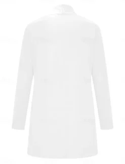 Women's Cardigan Sweater Cardigan Stylish Casual Soft Solid Color Ribbed Open Front Pocket Long Sleeve Long Tops Knit Outdoor Daily Weekend Black White Summer Fall