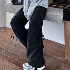 Women's Cargo Pants Hiking Pants Trousers Tactical Pants Outdoor Regular Fit Waterproof Pants / Trousers Drawstring Elastic Waist Black Red Hunting Climbing Camping / Hiking / Caving S M L XL