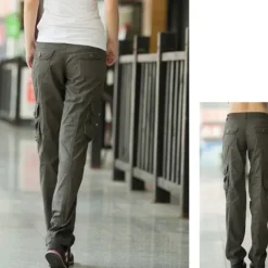 Women's Cargo Pants Hiking Pants Trousers Tactical Pants Military Summer Outdoor Ripstop Breathable Quick Dry Lightweight Pants / Trousers Bottoms Army gray Green Cotton Climbing Camping / Hiking