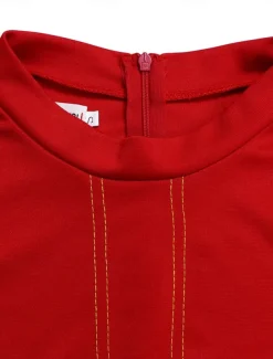 Women's Casual Dress Midi Dress Zipper Daily Date Fashion Streetwear Stand Collar 3/4 Length Sleeve Red Green Dark Blue Color