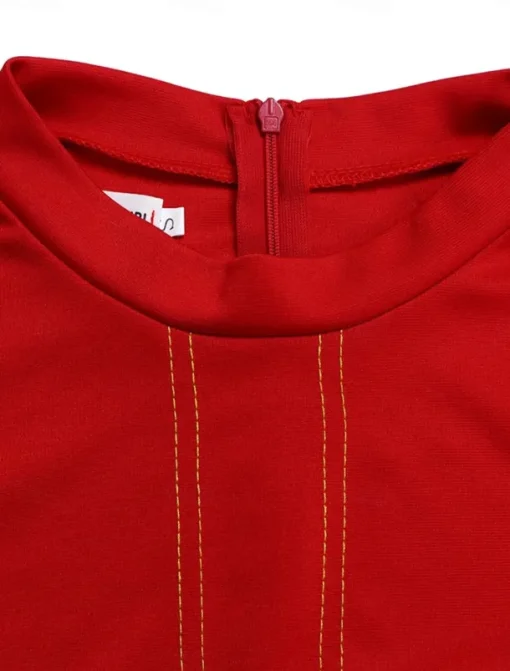 Women's Casual Dress Midi Dress Zipper Daily Date Fashion Streetwear Stand Collar 3/4 Length Sleeve Red Green Dark Blue Color