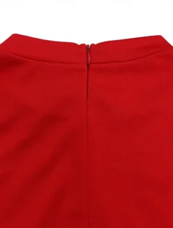 Women's Casual Dress Midi Dress Zipper Daily Date Fashion Streetwear Stand Collar 3/4 Length Sleeve Red Green Dark Blue Color