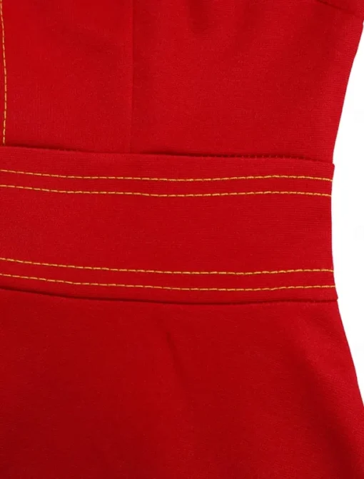 Women's Casual Dress Midi Dress Zipper Daily Date Fashion Streetwear Stand Collar 3/4 Length Sleeve Red Green Dark Blue Color