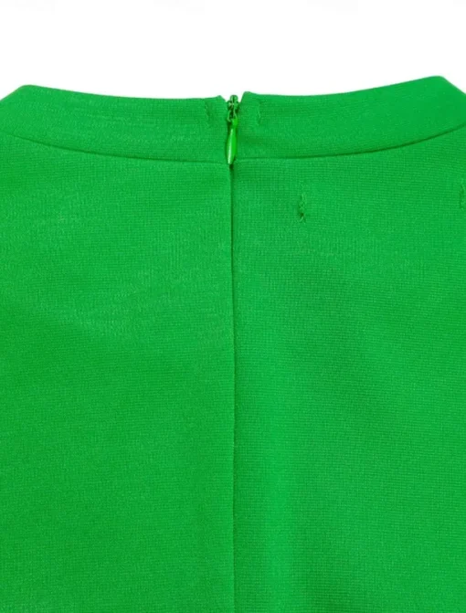 Women's Casual Dress Midi Dress Zipper Daily Date Fashion Streetwear Stand Collar 3/4 Length Sleeve Red Green Dark Blue Color