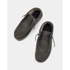 Women's Casual Grey Faux Suede Moccasins with Lace-Up Design and Cushioned Sole – Comfortable Loafers for Everyday Wear