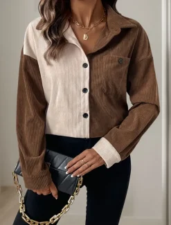 Women's Casual Jacket Outdoor Street Daily Wear Fall Winter Regular Coat Regular Fit Thermal Warm Breathable Stylish Casual Jacket Long Sleeve Plain with Pockets Brown