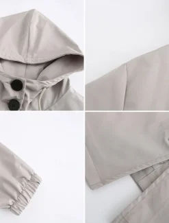 Women's Casual Jacket Trench Coat Outdoor Street Daily Wear Fall Winter Regular Coat Regular Fit Thermal Warm Rain Waterproof Breathable Stylish Casual Jacket Long Sleeve Solid Color with Pockets