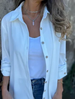 Women's Casual Jacket Warm Breathable Buttons Casual Plain Vacation Street Daily Wear Going out Single Breasted Long Lapel Regular Fit Long Sleeve Outerwear Black White Khaki Spring Fall