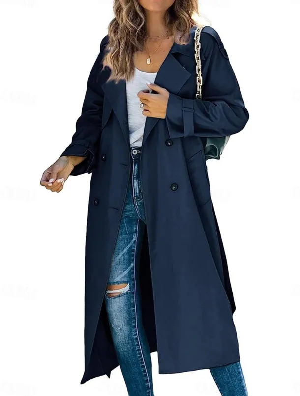 Women's Casual Jacket Work Button Solid Color Windproof Fashion Loose Fit Outerwear Long Sleeve Fall Black S