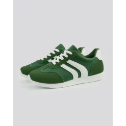 Women's Casual Sneakers with White Stripes | Lace-Up Walking Shoes for for Daily Wear & Street Style