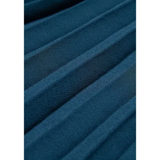 Women's Chiffon Wedding Guest Maxi Dress Elegant Blue Sweetheart Pleated V-Neck Short Sleeve A-Line Formal Evening Dress