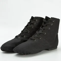 Women's Children's Soft Sole Dance Shoes, Lace-Up Canvas Ankle Boots, Lightweight and Flexible for Jazz, Ballet and Performance