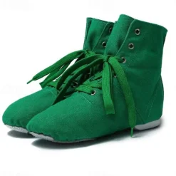 Women's Children's Soft Sole Dance Shoes, Lace-Up Canvas Ankle Boots, Lightweight and Flexible for Jazz, Ballet and Performance