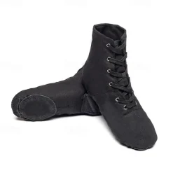 Women's Children's Soft Sole Dance Shoes, Lace-Up Canvas Ankle Boots, Lightweight and Flexible for Jazz, Ballet and Performance