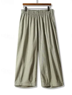 Women's Chinos Fashion Basic Full Length Medium Waist Plain Pocket Comfort Outdoor Inelastic Vacation Street Daily Earth Yellow Violet White Army Green Summer Spring Loose Fit