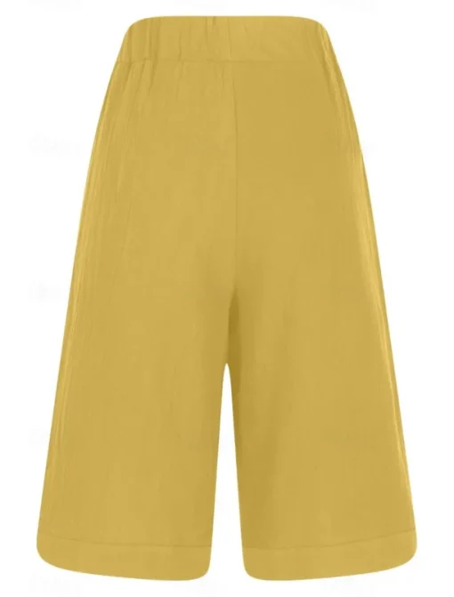 Women's Chinos Shorts Fashion Basic Casual Short High Waist Plain Pocket Drawstring Comfort Outdoor Micro-elastic Vacation Street Daily Grey Yellow Navy Blue Sky Blue Summer Spring Loose Fit
