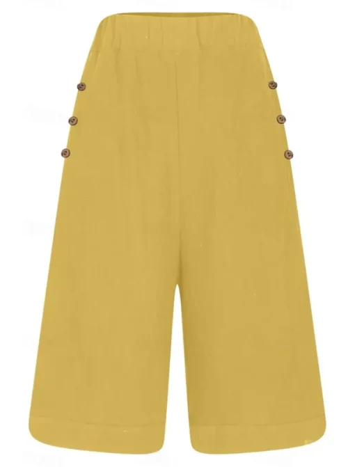 Women's Chinos Shorts Fashion Basic Casual Short High Waist Plain Pocket Drawstring Comfort Outdoor Micro-elastic Vacation Street Daily Grey Yellow Navy Blue Sky Blue Summer Spring Loose Fit