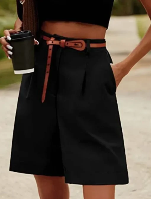 Women's Chinos Shorts Fashion Streetwear Short High Waist Plain Pocket Elastic Waistband Comfy Soft Comfortable Micro-elastic Outdoor Street Black Fuchsia Khaki Gray Summer Regular Fit