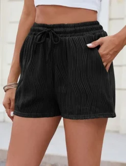 Women's Chinos Shorts Fashion Streetwear Short High Waist Plain Pocket Elastic Waistband Comfy Soft Comfortable Micro-elastic Outdoor Street Deep Green Depression Green Black White Summer Spring