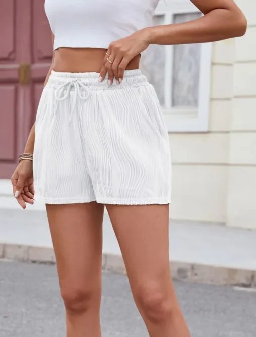 Women's Chinos Shorts Fashion Streetwear Short High Waist Plain Pocket Elastic Waistband Comfy Soft Comfortable Micro-elastic Outdoor Street Gray Green Black White Pink Summer Regular Fit