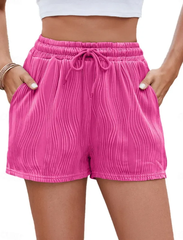 Women's Chinos Shorts Fashion Streetwear Short High Waist Plain Pocket Elastic Waistband Comfy Soft Comfortable Micro-elastic Outdoor Street Gray Green Black White Pink Summer Regular Fit