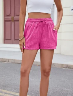 Women's Chinos Shorts Fashion Streetwear Short High Waist Plain Pocket Elastic Waistband Comfy Soft Comfortable Micro-elastic Outdoor Street Gray Green Black White Pink Summer Regular Fit