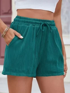 Women's Chinos Shorts Fashion Streetwear Short High Waist Plain Pocket Elastic Waistband Comfy Soft Comfortable Micro-elastic Outdoor Street Gray Green Black White Pink Summer Regular Fit
