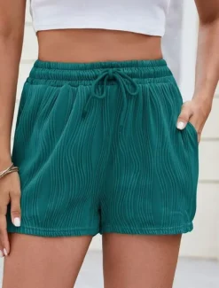Women's Chinos Shorts Fashion Streetwear Short High Waist Plain Pocket Elastic Waistband Comfy Soft Comfortable Micro-elastic Outdoor Street Gray Green Black White Pink Summer Regular Fit