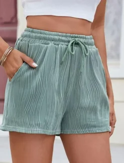 Women's Chinos Shorts Fashion Streetwear Short High Waist Plain Pocket Elastic Waistband Comfy Soft Comfortable Micro-elastic Outdoor Street Gray Green Black White Pink Summer Regular Fit