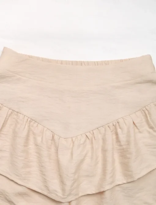 Women's Chinos Shorts Fashion Streetwear Short High Waist Plain Ruffle Comfy Soft Comfortable Micro-elastic Outdoor Street Khaki Summer Regular Fit