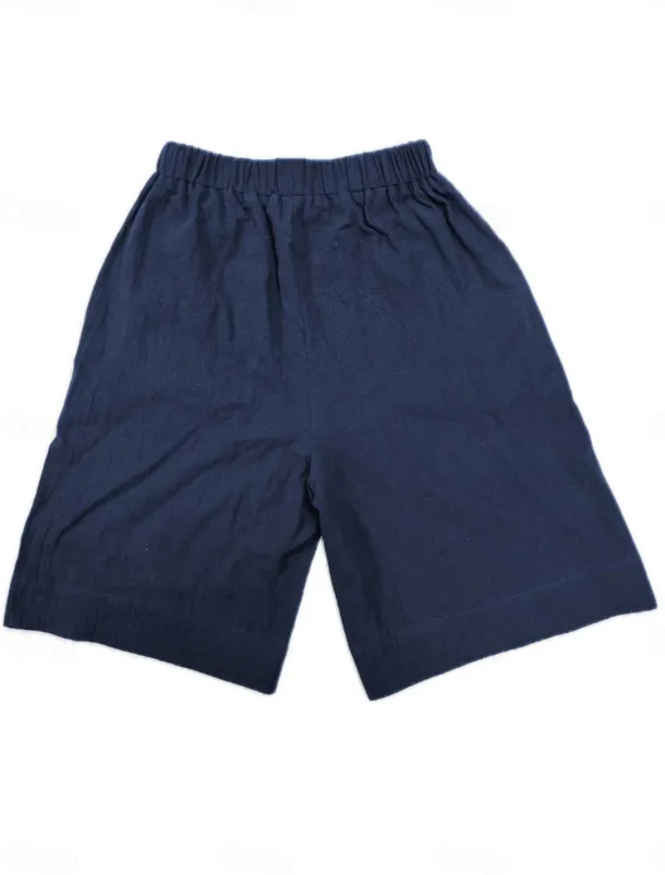 Women's Chinos Shorts Fashion Streetwear Basic Knee Length High Waist Plain Pocket Elastic Waistband Comfy Soft Comfortable Micro-elastic Outdoor Street Dark-Gray Navy Black White Summer Spring Loose