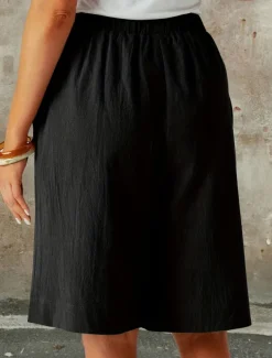 Women's Chinos Shorts Fashion Streetwear Basic Knee Length High Waist Plain Pocket Elastic Waistband Comfy Soft Comfortable Micro-elastic Outdoor Street Dark-Gray Navy Black White Summer Spring Loose