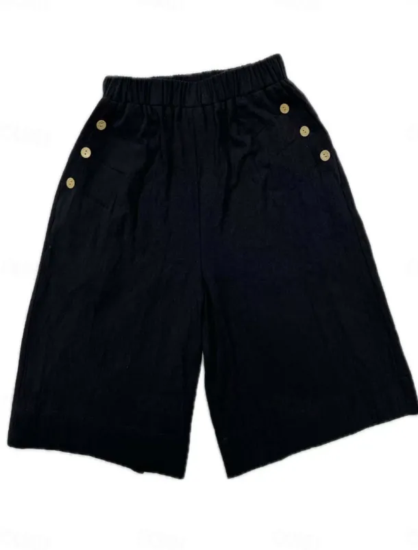 Women's Chinos Shorts Fashion Streetwear Basic Knee Length High Waist Plain Pocket Elastic Waistband Comfy Soft Comfortable Micro-elastic Outdoor Street Dark-Gray Navy Black White Summer Spring Loose