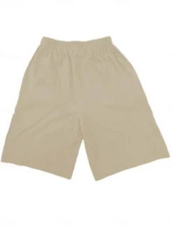 Women's Chinos Shorts Fashion Streetwear Basic Knee Length High Waist Plain Pocket Elastic Waistband Comfy Soft Comfortable Micro-elastic Outdoor Street Dark-Gray Navy Black White Summer Spring Loose