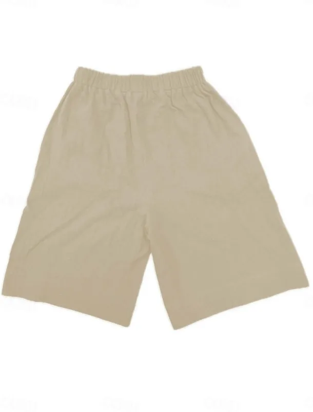 Women's Chinos Shorts Fashion Streetwear Basic Knee Length High Waist Plain Pocket Elastic Waistband Comfy Soft Comfortable Micro-elastic Outdoor Street Dark-Gray Navy Black White Summer Spring Loose