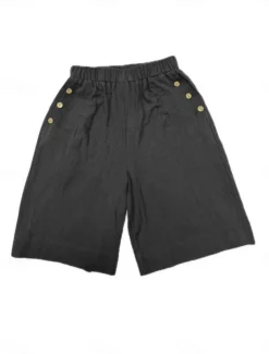 Women's Chinos Shorts Fashion Streetwear Basic Knee Length High Waist Plain Pocket Elastic Waistband Comfy Soft Comfortable Micro-elastic Outdoor Street Dark-Gray Navy Black White Summer Spring Loose