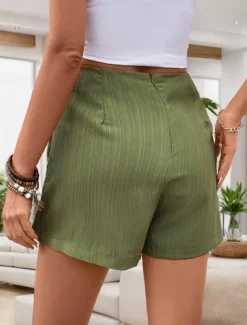 Women's Chinos Skort Butterfly Shorts Fashion Streetwear Short High Waist Plain Comfy Soft Comfortable Micro-elastic Outdoor Street Green Summer Regular Fit