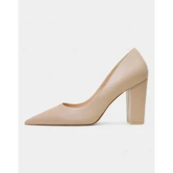 Women's Classic Suede Pointed Toe High Heels | Block Heel Pumps for Work & Parties