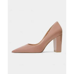 Women's Classic Suede Pointed Toe High Heels | Block Heel Pumps for Work & Parties