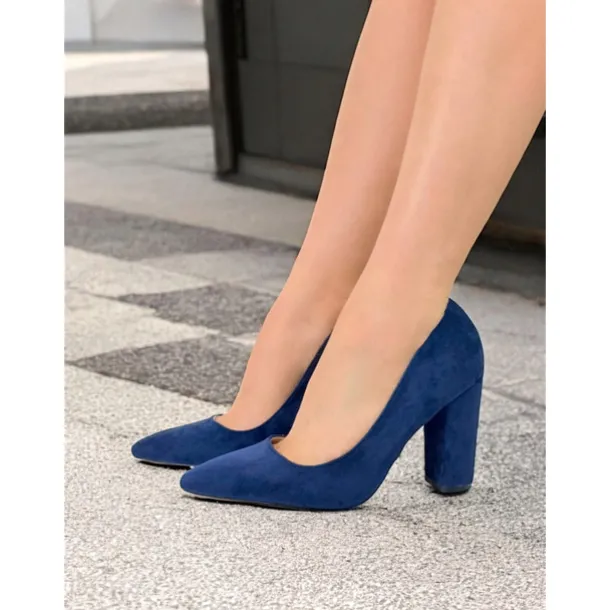 Women's Classic Suede Pointed Toe High Heels | Block Heel Pumps for Work & Parties