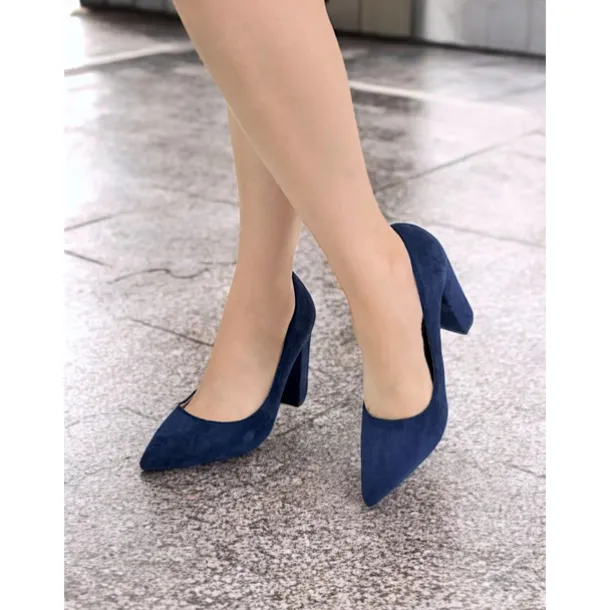 Women's Classic Suede Pointed Toe High Heels | Block Heel Pumps for Work & Parties