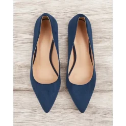 Women's Classic Suede Pointed Toe High Heels | Block Heel Pumps for Work & Parties