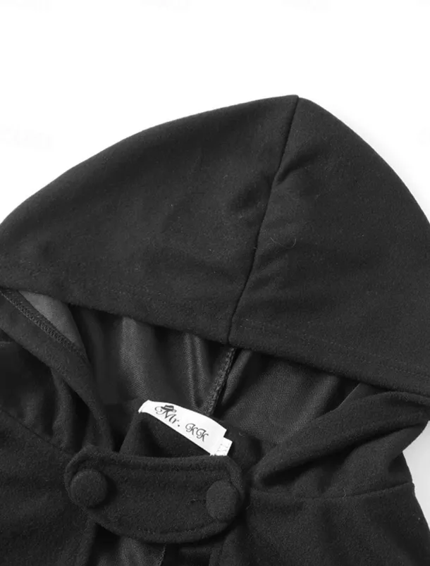 Women's Cloak / Capes Overcoat Long Pea Coat Windproof Warm Winter Coat Stylish Classic Style Casual Jacket 3/4 Length Sleeve Oversize Black Blue Army Green