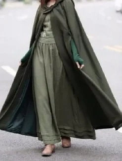 Women's Cloak / Capes Overcoat Long Pea Coat Windproof Warm Winter Coat Stylish Classic Style Casual Jacket 3/4 Length Sleeve Oversize Black Blue Army Green
