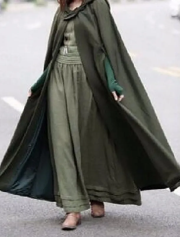 Women's Cloak / Capes Overcoat Long Pea Coat Windproof Warm Winter Coat Stylish Classic Style Casual Jacket 3/4 Length Sleeve Oversize Black Blue Army Green