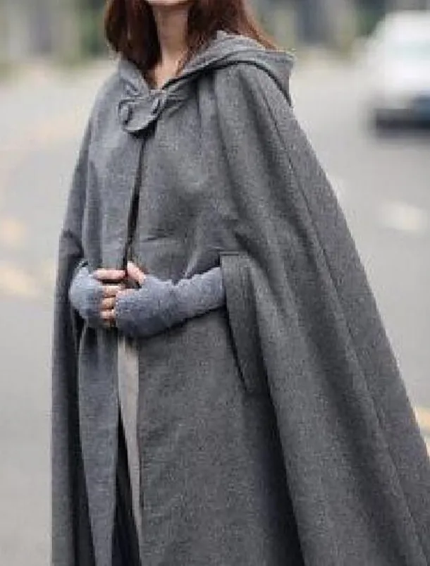 Women's Cloak / Capes Overcoat Long Pea Coat Windproof Warm Winter Coat Stylish Classic Style Casual Jacket 3/4 Length Sleeve Oversize Black Blue Army Green