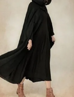 Women's Cloak / Capes Overcoat Long Pea Coat Windproof Warm Winter Coat Stylish Classic Style Casual Jacket 3/4 Length Sleeve Oversize Black Blue Army Green